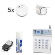 Wireless smoke detector set with cable interior siren...