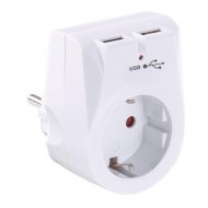 Socket with 2x USB charging ports